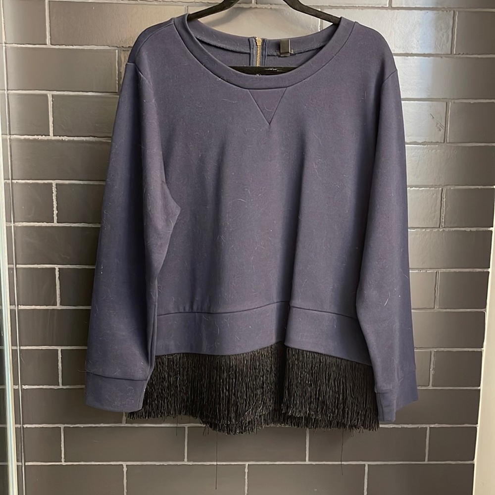 Fringed jcrew sweatshirt